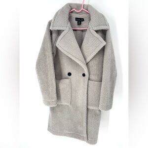 Rachel Zoe double breasted, cozycore minimalist light Gray Teddy Jacket medium
